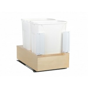 WUSC 15" Double 35 Quart Bottom Mount Waste Container White Knape and Vogt WUSC15-2-35WH
