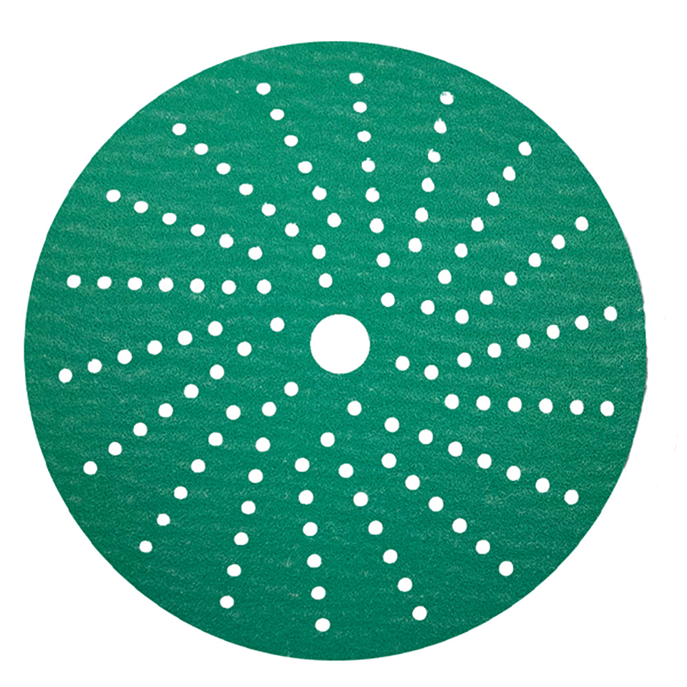 5" Emerald Abrasive Discs Aluminum Oxide on Film Multi Hole Hook and Loop 80 Grit 50/Box WE Preferred