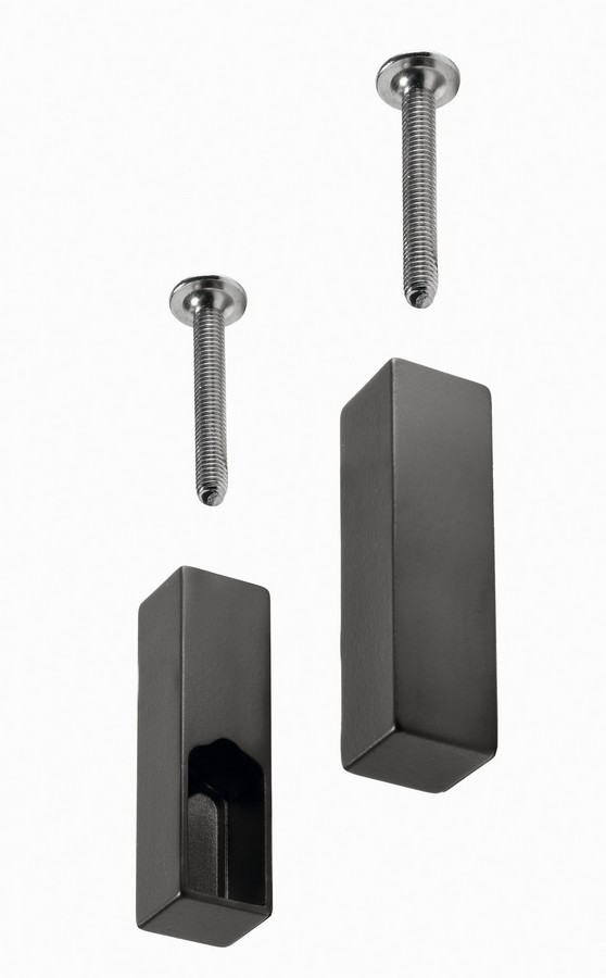 Die-Cast End Supports For Hanger Rail-Top of Cabinet Application Metal Grey-Brown Pair Salice YE80DAHA1033B