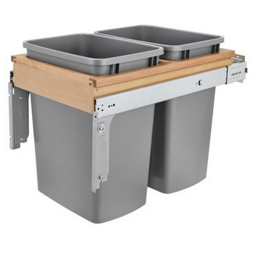 4WCTM Top Mount Double 35 Quart Waste Container Maple Rev-A-Shelf 4WCTM-18BBSCDM2