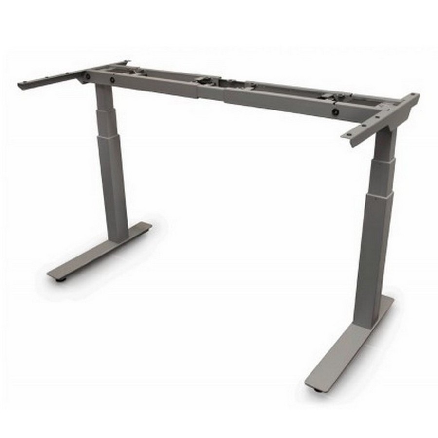 Allegretto Height Adjustable 2 Leg Table Frame Kit 30" Foot Size Silver Knape and Vogt TCSS30A36S