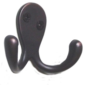 Double Coat and Hat Hook 1-3/4" Long with Screws Oil Rubbed Bronze Epco CH202-ORB