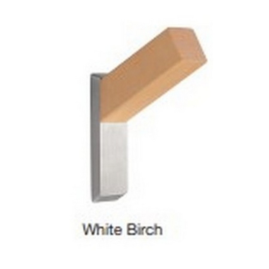 Wood Coat Hook 65mm Long White Birch/Chrome Sugatsune PXB-WM05-111-MK