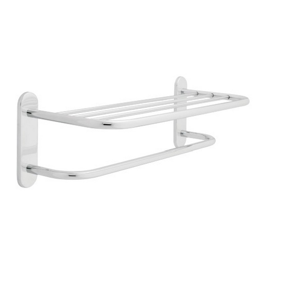 24" Towel Shelf with One Bar and Concealed Mounting Polished Chrome Liberty D2788PC