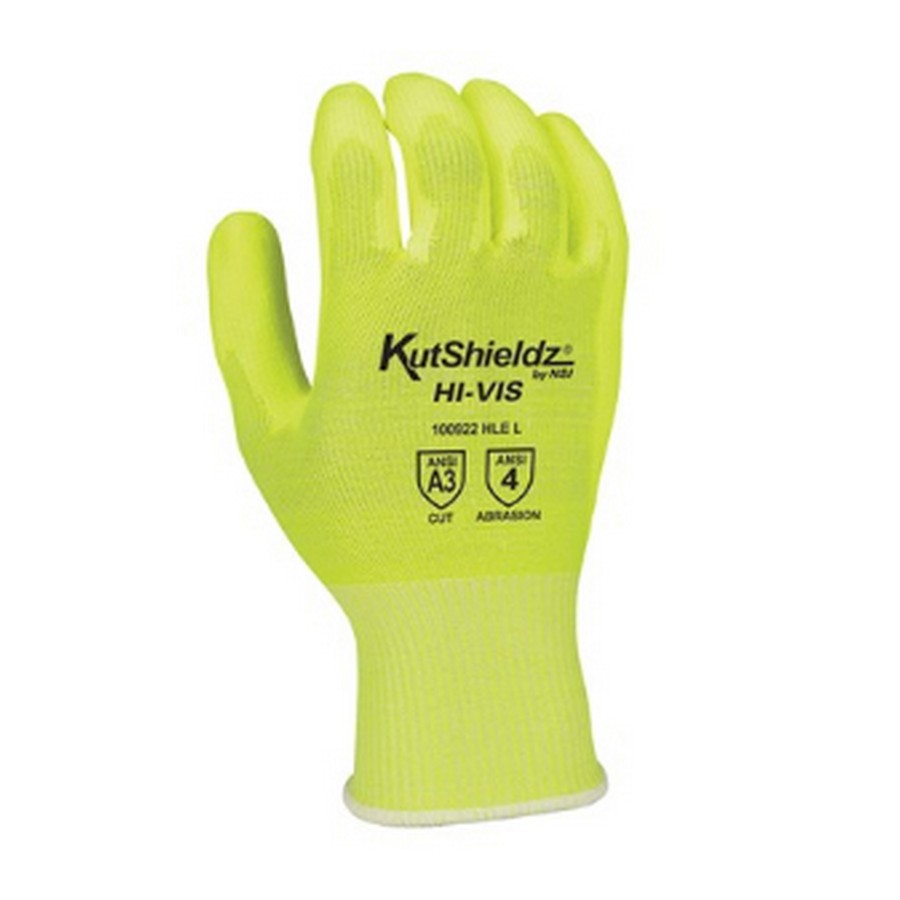 Cut Resistant High Visibility HPPE Gloves L Lime Green Northern Safety 100922 HLE L