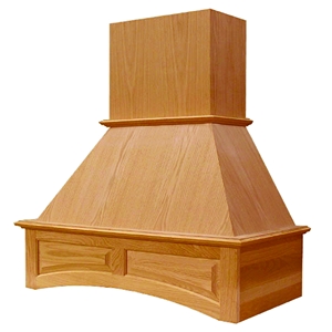 Signature Arched 30" Wide Wall Mount Range Hood with Broan Liner Red Oak Omega National R2630SMB1OUF1