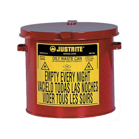 Justrite 9200 Countertop Oily Waste Can, 2 Gal