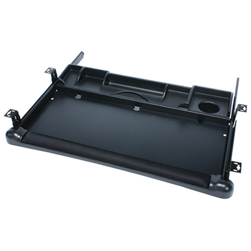 KV KD-1020, Pull-Out Keyboard Tray with Wrist Pad &amp; Rear Storage, 28-3/4 L x 10 W, Black, Knape and Vogt