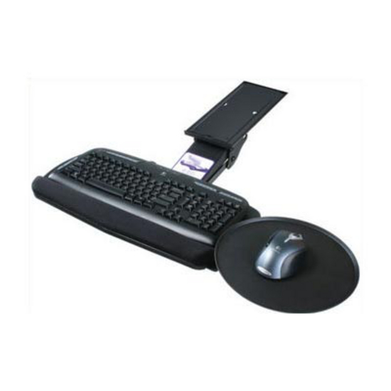 Keyboard Arm and Tray with Palm Rest and Swivel Mouse Pad, Keyboard Tray Size 10-13/16 W x 20 L, Black, Knape and Vogt SD-13