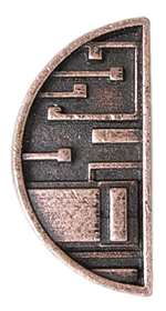 Emenee LU1250AGB, Knob, Mission Half Circle, Aged Brass