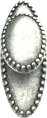 Emenee LU1274OWC, Pull, Oval Beaded With Backplate, Old World Copper