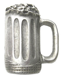 Emenee LU1283POL, Knob, Beer Mug, Polished Silver