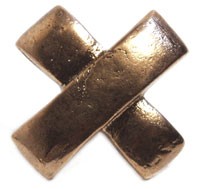 Emenee MK1031ABC, Knob, Cross, Antique Bright Copper