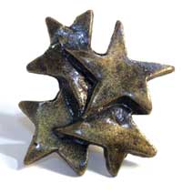 Emenee MK1040ABR, Knob, Star Cluster, Antique Matte Brass