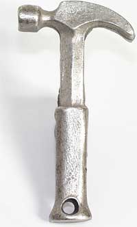 Emenee MK1078AMS, Knob, Hammer, Antique Matte Silver