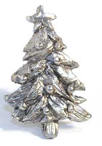 Emenee MK1102ABB, Knob, Christmas Tree, Antique Bright Brass
