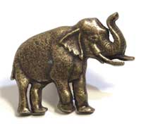 Emenee MK1151AMS, Knob, Elephant Facing (R), Antique Matte Silver
