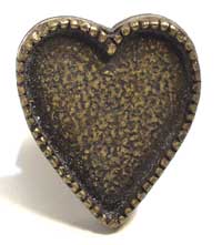 Emenee MK1204ACO, Knob, Heart, Antique Matte Copper