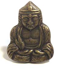 Emenee MK1216ABR, Knob, Buddha, Antique Matte Brass