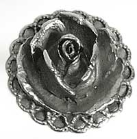 Emenee OR157ABS, Knob, Rose, Antique Bright Silver