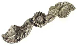 Emenee OR163ABS, Handle, Sunflower, Antique Bright Silver