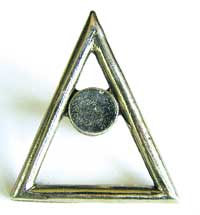 Emenee OR197ABS, Knob, Triangle, Antique Bright Silver