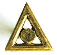 Emenee OR223ABR, Knob, Small Triangle, Antique Matte Brass