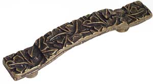 Emenee OR264ABR, Handle, Flowered, Antique Matte Brass