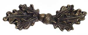 Emenee OR277ABR, Handle, Oak Leaf, Antique Matte Brass