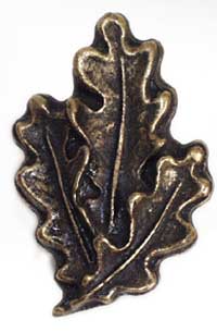 Emenee OR278ABB, Knob, Oak Leaf, Antique Bright Brass