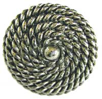Emenee OR289ABS, Knob, Rope, Antique Bright Silver