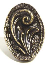 Emenee OR315ABS, Knob, Elegant Oval, Antique Bright Silver