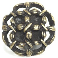 Emenee OR108AMG, Knob, Open Flower, Antique Matte Gold