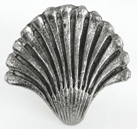 Emenee OR113ABR, Knob, Seashell Fan, Antique Matte Brass