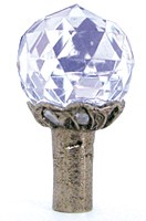 Emenee OR170ABS, Knob, Small Round Crystal, Antique Bright Silver