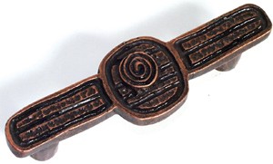 Emenee OR193ACO, Handle, Swirl Design, Antique Matte Copper