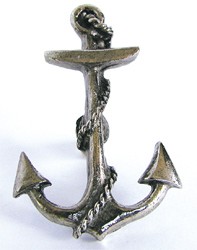 Emenee OR205ABS, Knob, Anchor, Antique Bright Silver
