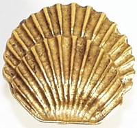 Emenee OR206ABR, Knob, Round Seashell, Antique Matte Brass