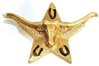 Emenee OR215ABB, Knob, Bull's Head, Antique Bright Brass