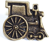 Emenee OR257ABB, Knob, Train, Antique Bright Brass