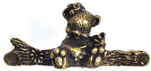 Emenee OR258ACO, Handle, Bear, Antique Matte Copper