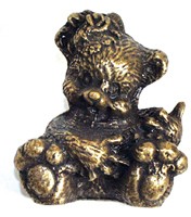 Emenee OR259ABR, Knob, Bear, Antique Matte Brass