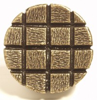 Emenee OR339ACO, Knob, Textured Checkerboard Circle, Antique Matte Copper