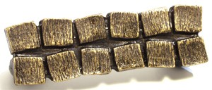 Emenee OR340ABS, Handle, 2 Row Block, Antique Bright Silver