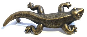 Emenee OR368ABS, Handle, Gecko, Antique Bright Silver