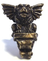 Emenee OR369ABB, Knob, Gargoyle, Antique Bright Brass
