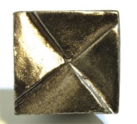 Emenee OR374ABS, Knob, Notched Square, Antique Bright Silver