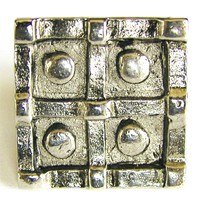 Emenee OR376ABS, Knob, 4 Button Square, Antique Bright Silver