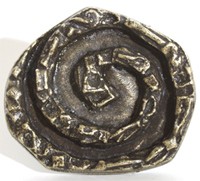 Emenee OR393ABS, Knob, Swirly Round, Antique Bright Silver