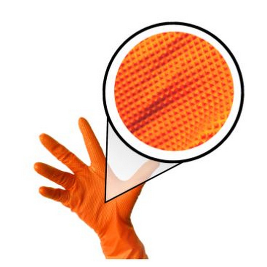 Powder Free Disposable Nitrile Gloves Size Medium Orange Box of 100 WE Preferred 9501007123990 1000
